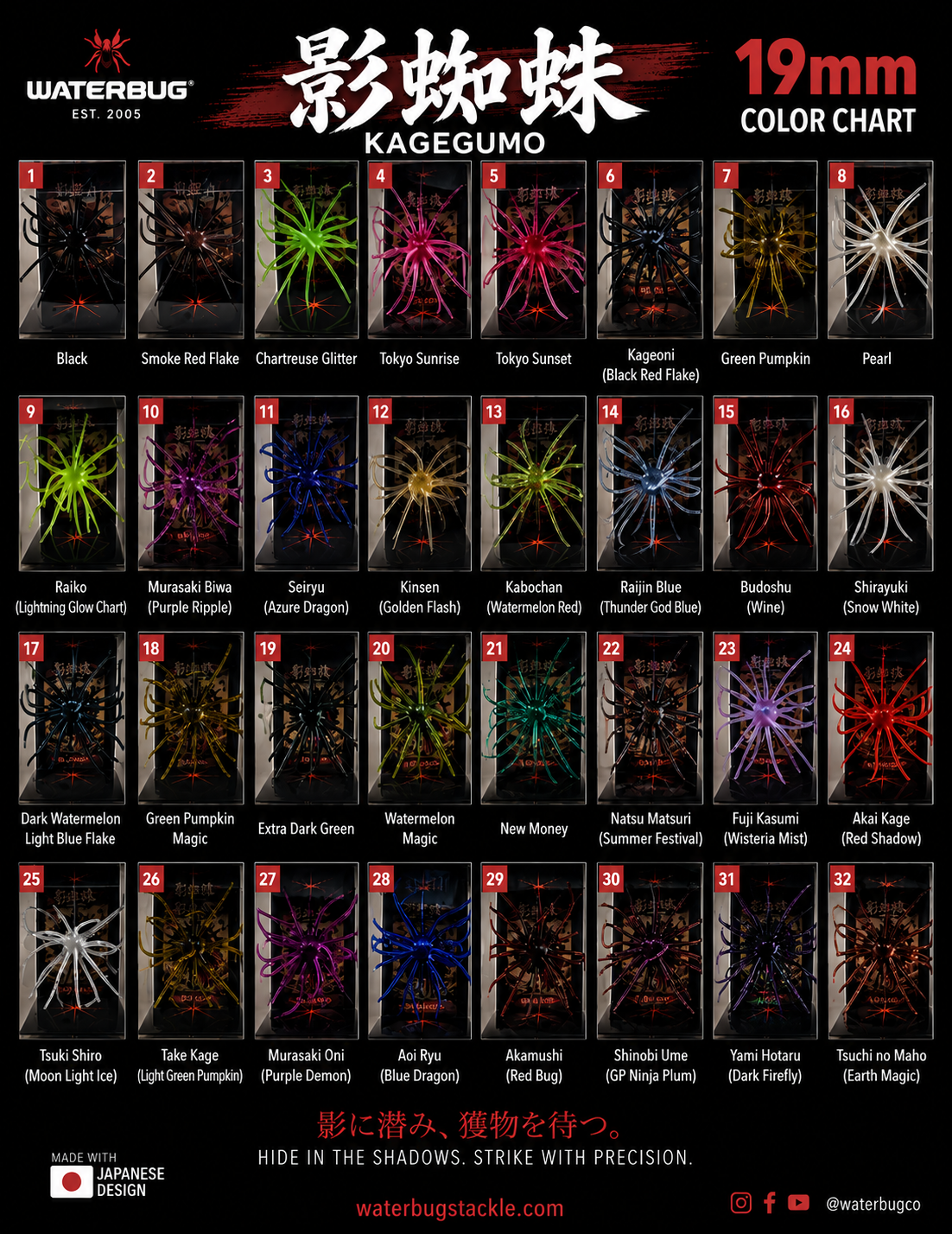 Kagegumo Color Chart